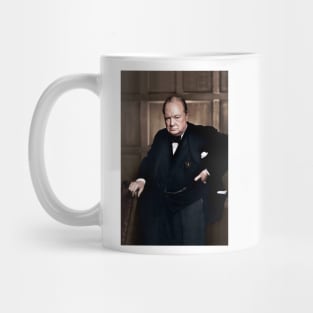 Sir Winston Churchill in colour Mug